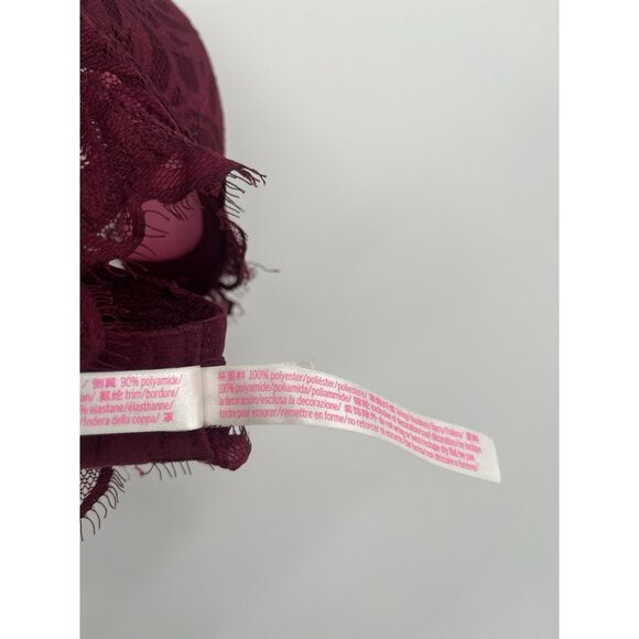 Victorias Secret PINK Date Pushup Bra Sexy Lace Underwire 32DD - Picture 7 of 7